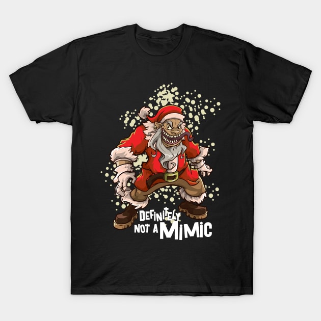 Roleplaying Humor Santa Claus Christmas Meme Funny RPG Mimic T-Shirt by TellingTales